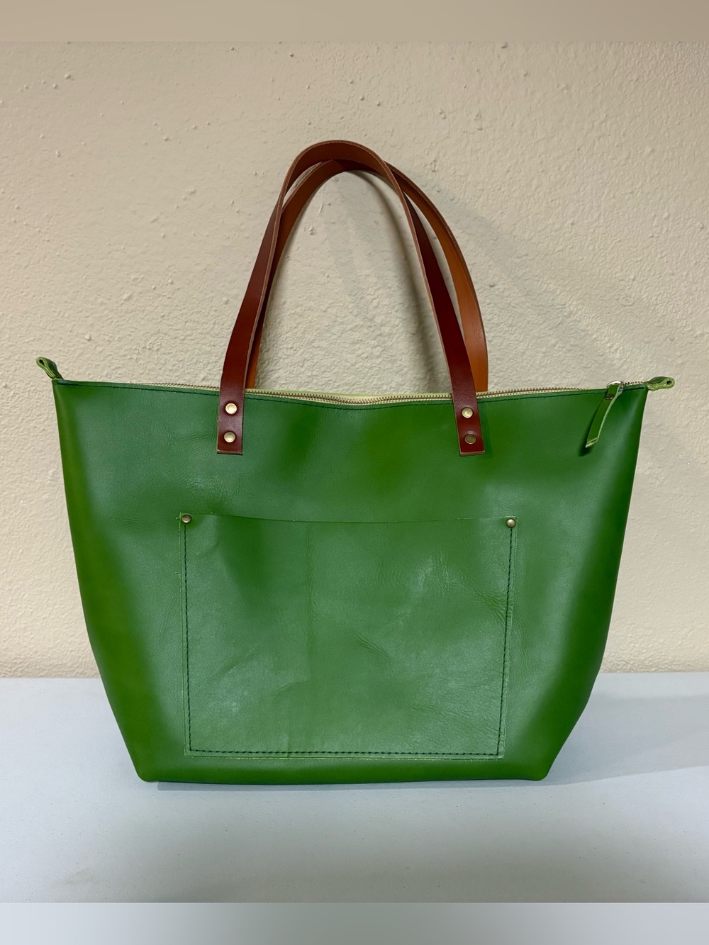 Portland Leather Goods PLG Green Apple Large Zip Tote BNNU No Tags